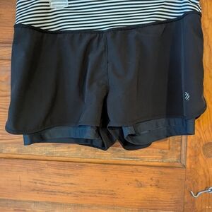 MPG Athletic Shorts Black and White Lightweight Stretch